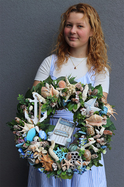 Leżak 2, marynistyczny wianek do powieszenia, śr.46cm