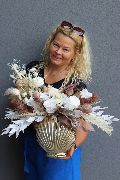 Laguel November Pacific, jesienna kompozycja w naczyniu glamour