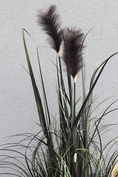 Black Mirror Glamour 2, sztuczna czarna trawa w donicy