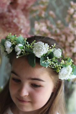 OD RĘKI delikatny wianek na głowę Rosalie, rozmiar uniwersalny 