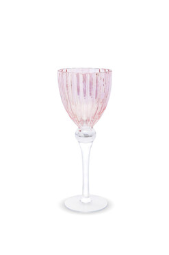 Szampania Rose A, różowy świecznik kielich, wys.30cm