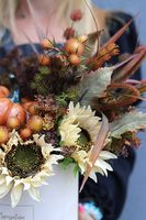 Autumn Pumpkin, box jesienny z ceramiczną dynią, wys.40cm