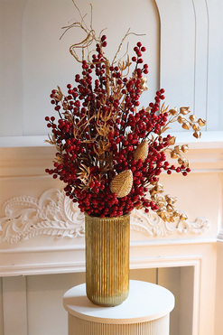 Extra Xmas, świąteczny bukiet kwiatów w wazonie, wys.90cm 