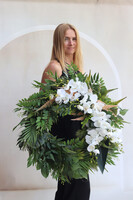 Orchid Classic, nowoczesny wianek ze storczykiem