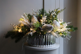 Green Landia, zimowa kompozycja w osłonce LED, wym.35x65cm