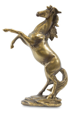 Rear Up A, złota figurka koń stający dęba, wym.30x20x8cm