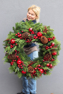 Maxi Christmas, gigantyczny wianek bożonarodzeniowy, śr.80cm 