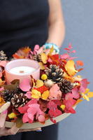 Boho Greta Candle, dekoracyjny wianek ze stabilizowanych roślin, śr.35cm