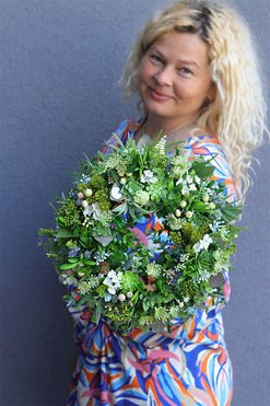 Green Herbs, zielony wianek na drzwi, śr.32cm