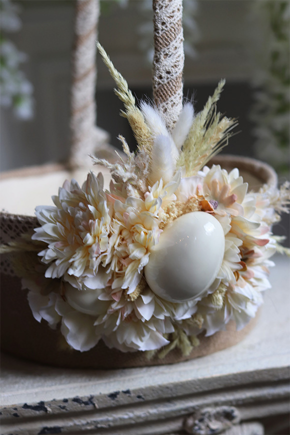 dekorowany koszyczek wielkanocny, Polia, wys.35cm