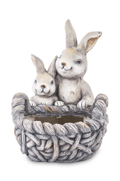 wielkanocna osłonka na kwiaty, Zajączek Szary A, wym.38x26x30cm