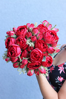 Pełniki New, bukiet czerwonych kwiatów, dł.35cm