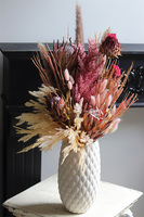 Boho Spring, kompozycja kwiatowa z suszem