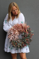 Boho Duo, kwiatowy wianek na drzwi