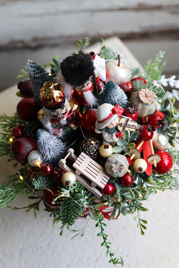 flowerbox świąteczny, Dziadek do Orzechów Mini, wym.28x33cm