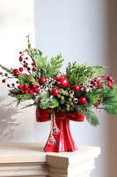 Kokarda Czerwień, świąteczny stroik w kokardzie