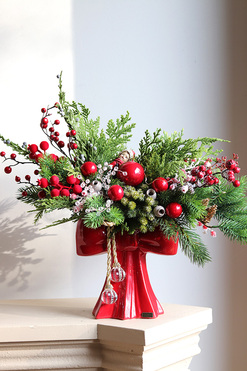 Kokarda Czerwień, świąteczny stroik w kokardzie, wym.44x50x25cm 