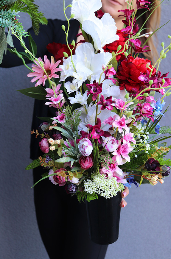 bukiet nagrobny z mieczykiem, Nefruta, dł.65cm 