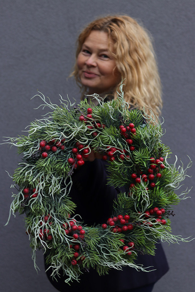 Zimowa Błogość, świąteczny wianek dekoracyjny