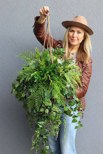 Green Moni Concrete, zielona kompozycja wisząca