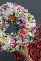 Romantyczny Dom, wysokiej jakości niebieski wianek na drzwi