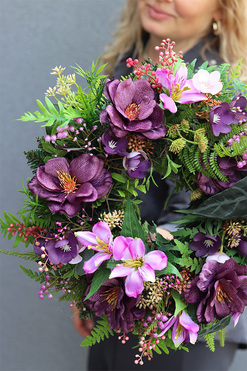 Purple Dekor, wianek dekoracyjny na drzwi, śr.40cm