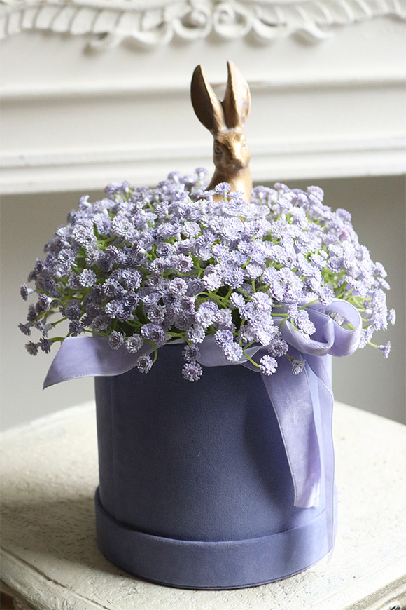 Kaszka Liliowa Bunny, wielkanocny flowerbox kwiatowy