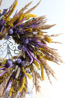 Fioletowa Wielkanoc, dekoracyjny wianek z suszem