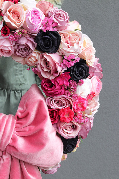 Natalie in Paris, duży wianek na drzwi z kokardą, śr.56cm   