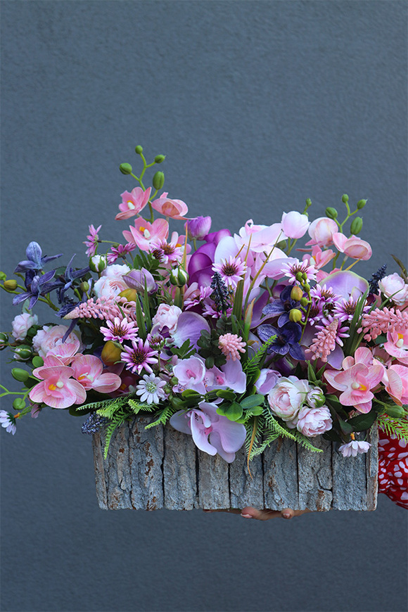 Pinelite, dekoracja nagrobna w skrzynce, wym.45x53x30cm