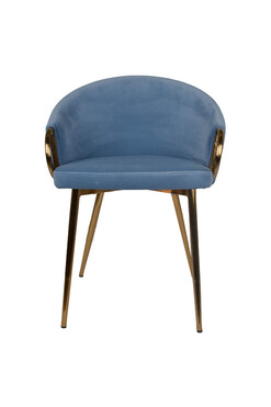 Rotterdam, krzesło z obiciem, niebieskie, wym.50x55x75cm