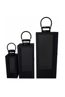 Mesh, lampion metalowy czarny