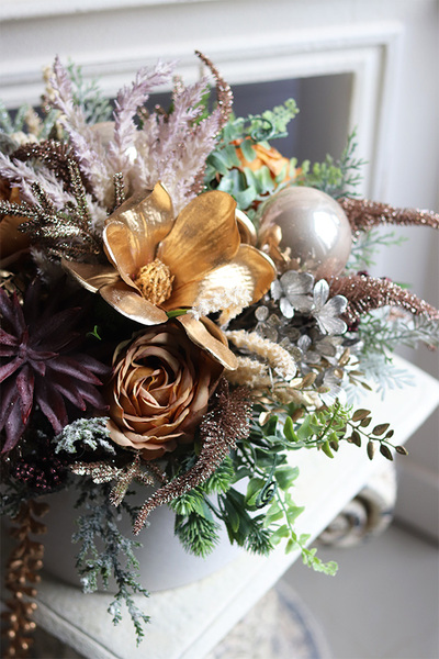 Winter Glam Big, welurowy flowerbox bożonarodzeniowy