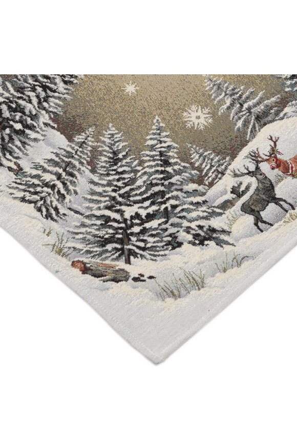 Zimowa Chatka, świąteczny obrus gobelinowy