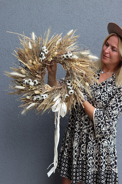 Neogo, dekoracyjny wianek z suszem, rozp.54cm