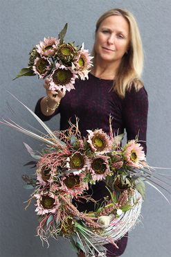 komplet dekoracji nagrobnych Słoneczniki Velio,wieniec + bukiet