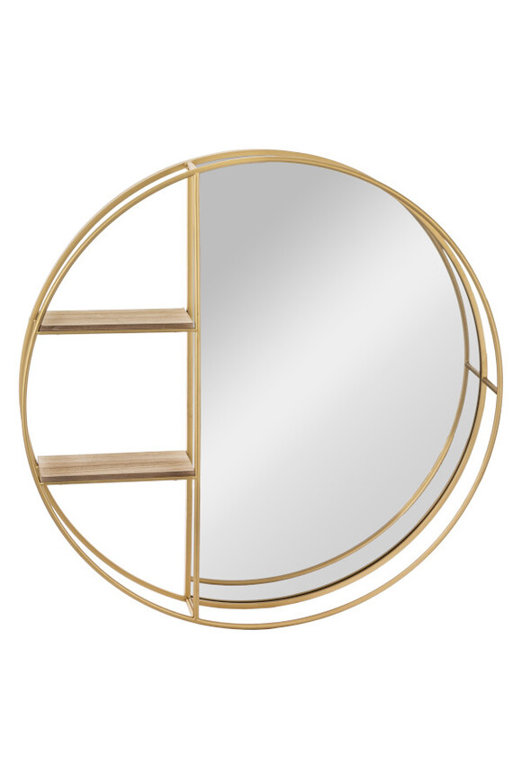 Mondrian Gold, dekoracyjna półka ścienna z lustrem