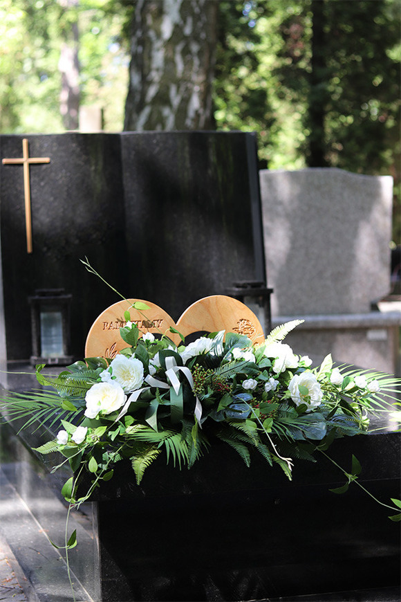 Serce Pamięci, kompozycja nagrobna z dedykacją, wym.36xcm