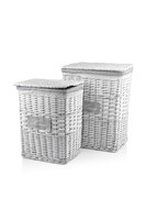 Home wiklinowy kosz na bieliznę z klapą