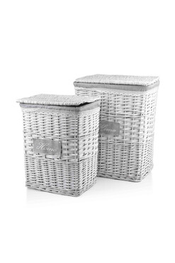 Home, wiklinowy kosz na bieliznę z klapą, kpl.2szt