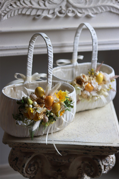 Wiosenne Słońce, dekorowany koszyczek wielkanocny