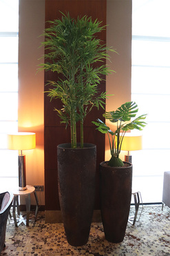 drzewko sztuczne w wysokiej donicy, Bambus Etna Hillton, wys.235cm