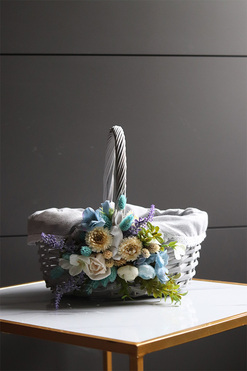 Ocean 2, dekorowany koszyczek wielkanocny z serwetką, wys.27cm