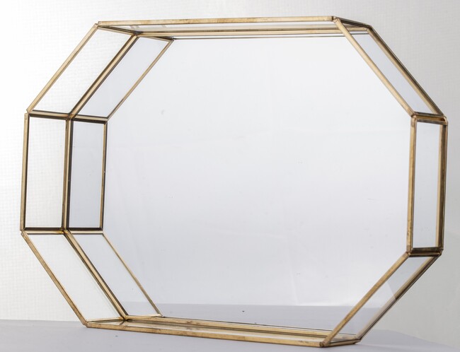Restamo D, ośmiokątna złota taca, wym.5x30x21cm