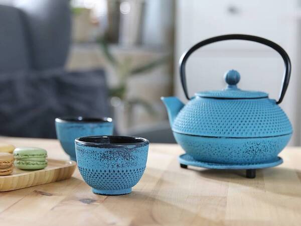 Awaji, żeliwny imbryk do herbaty, turkusowy, poj.800ml