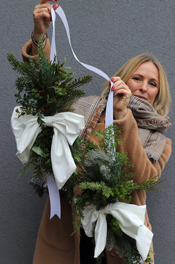 OD RĘKI Winter Christmas Door, zawieszka świąteczna na drzwi dwustronna, dł.57/170cm