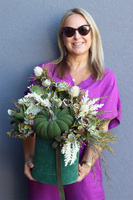 Autumn Mood Green, welurowy flowerbox jesienny, wym.45x40x42cm