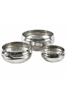 Deluxe, komplet 3-ech metalowych mis, wym.33/26/20cm