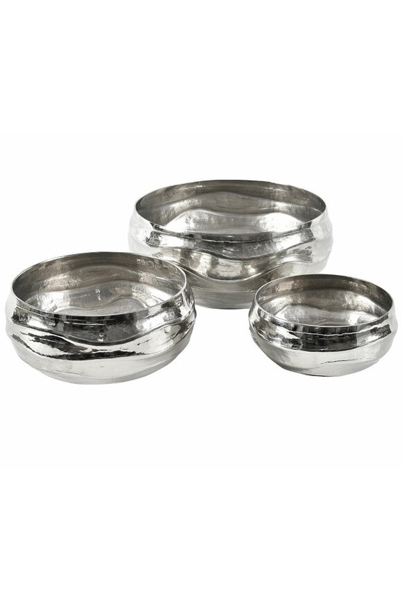 Deluxe, komplet 3-ech metalowych mis, wym.33/26/20cm