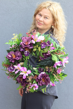 Purple Dekor, wianek dekoracyjny na drzwi, śr.40cm